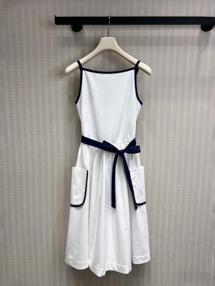 Summer Women's Dress With Contrasting Color Splicing Large Pocket Tie Waist Cinching Casual Camisole Vest Skirt
Summer Women's Dress With Contrasting Color Splicing Large Pocket Tie Waist Cinching Casual Camisole Vest Skirt