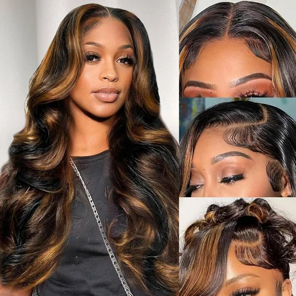 Glueless Ombre Highlight Synthetic Lace Front Wigs Pre Plucked with Baby Hair Body Wave 13x4 HD Lace Front Wigs for Black Women
Glueless Ombre Highlight Synthetic Lace Front Wigs Pre Plucked with Baby Hair Body Wave 13x4 HD Lace Front Wigs for Black Women