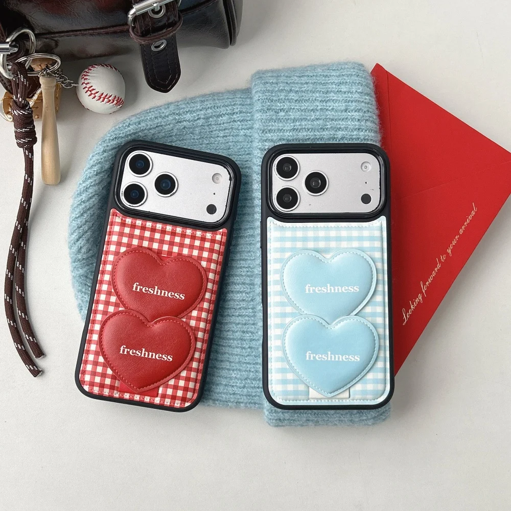 Cute simple plaid love stand phone case for iPhone 17 16 ProMax 16 15Pro fundas Korean INS cute new shockproof protective cover
Cute simple plaid love stand phone case for iPhone 17 16 ProMax 16 15Pro fundas Korean INS cute new shockproof protective cover