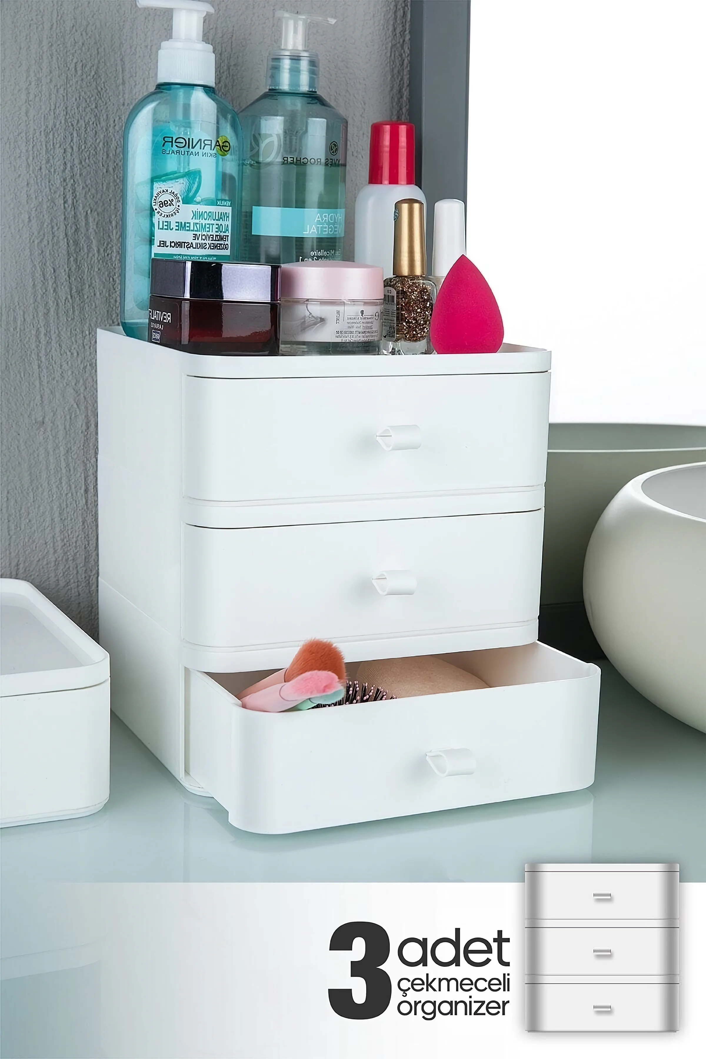 3'lü Jewelry, Make Up And Cosmetic Organizer Drawer, Office Table Düzenleyici Bedroom Young Room Bathroom Düzenleyici
3'lü Jewelry, Make Up And Cosmetic Organizer Drawer, Office Table Düzenleyici Bedroom Young Room Bathroom Düzenleyici
