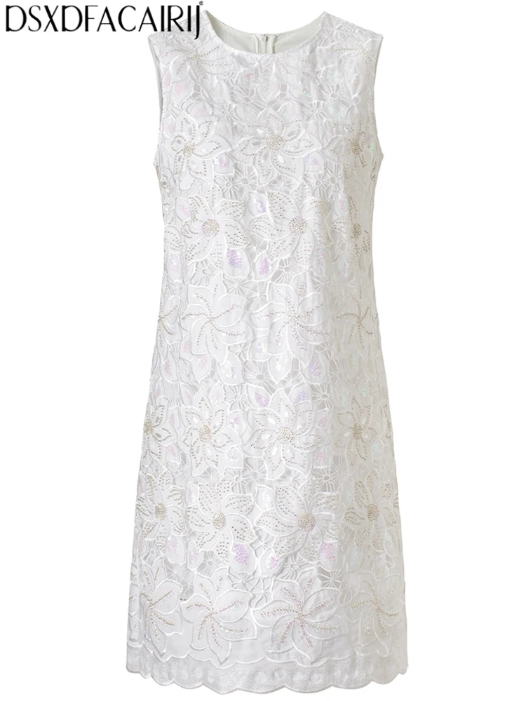 DSFACAIRIJ Women's Classic Style O-Neck Sleeveless Embroidery Beading Sequins Summer Mini Vest Dresses New model
DSFACAIRIJ Women's Classic Style O-Neck Sleeveless Embroidery Beading Sequins Summer Mini Vest Dresses New model