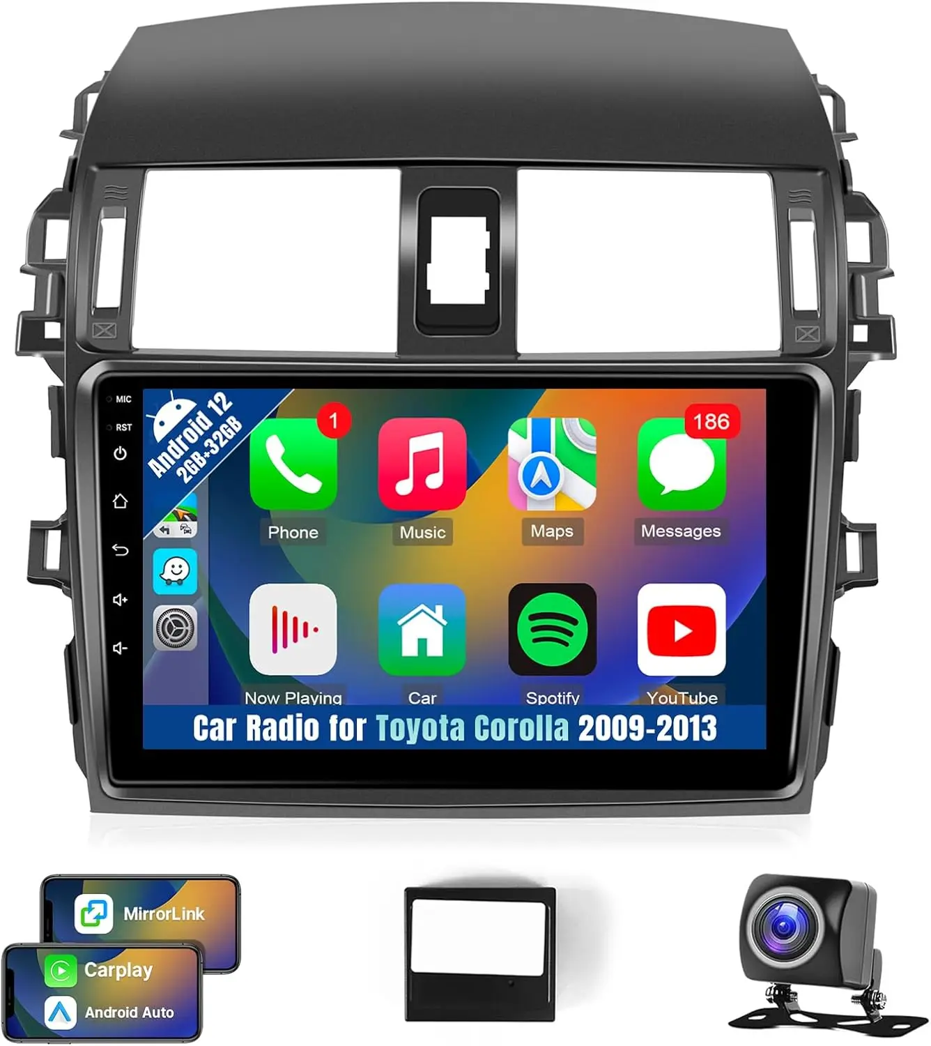 9inch TouchScreen for Corolla Car Stereo with Carplay Android Auto GPS Backup Camera (Fit for Premium Audio System, 2+32G)
9inch TouchScreen for Corolla Car Stereo with Carplay Android Auto GPS Backup Camera (Fit for Premium Audio System, 2+32G)