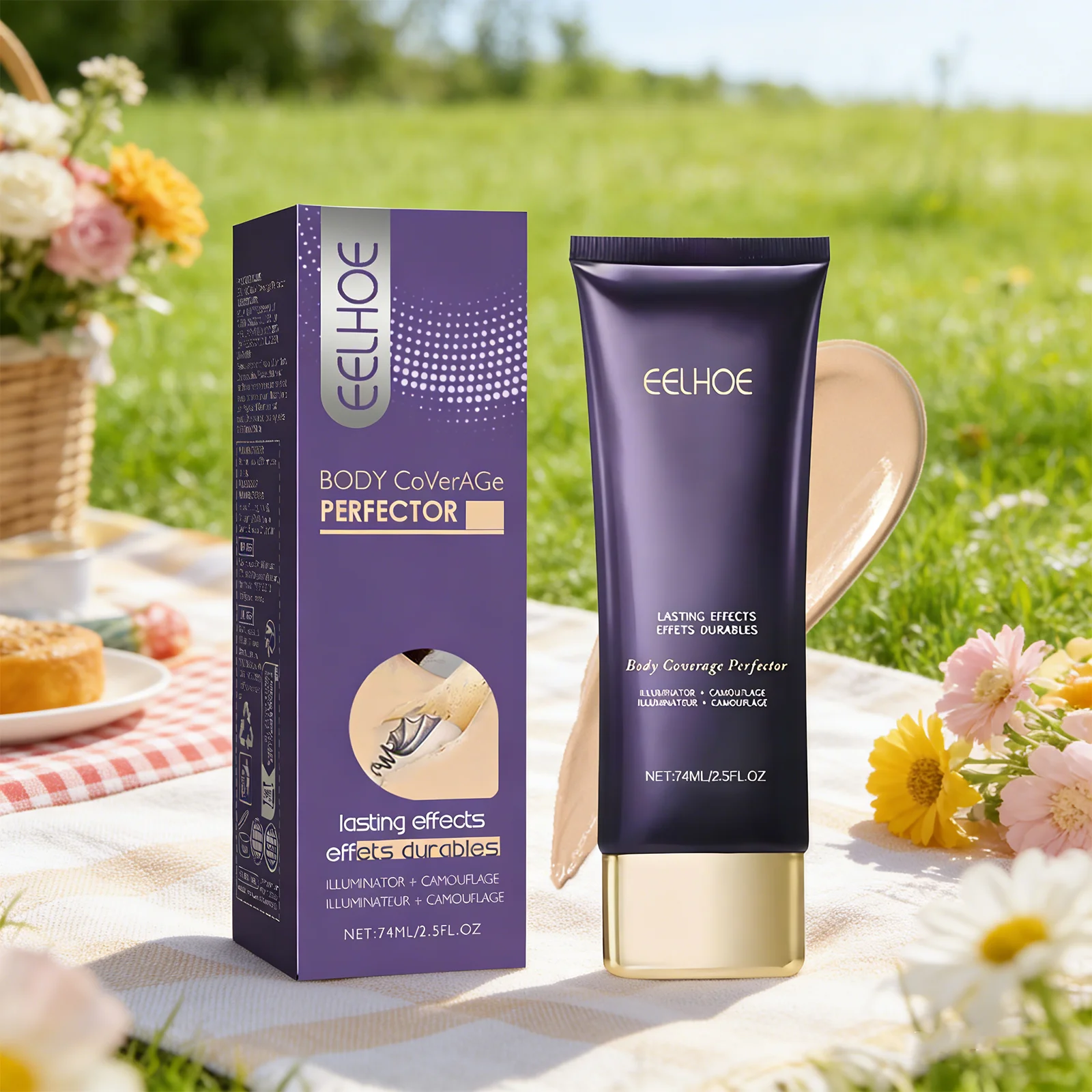 EELHOE 74mL Body Coverage Perfector, Even Skin Tone, Covering Tattoos, Universal For Face And Body, No Burden Makeup Effect
EELHOE 74mL Body Coverage Perfector, Even Skin Tone, Covering Tattoos, Universal For Face And Body, No Burden Makeup Effect