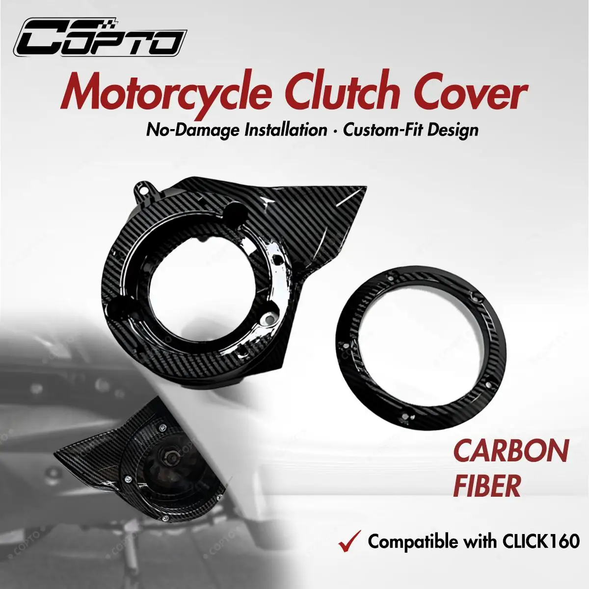 Carbon Fiber Clutch Cover for CLICK160 and GIORNO125, Motorcycle Accessory
Carbon Fiber Clutch Cover for CLICK160 and GIORNO125, Motorcycle Accessory