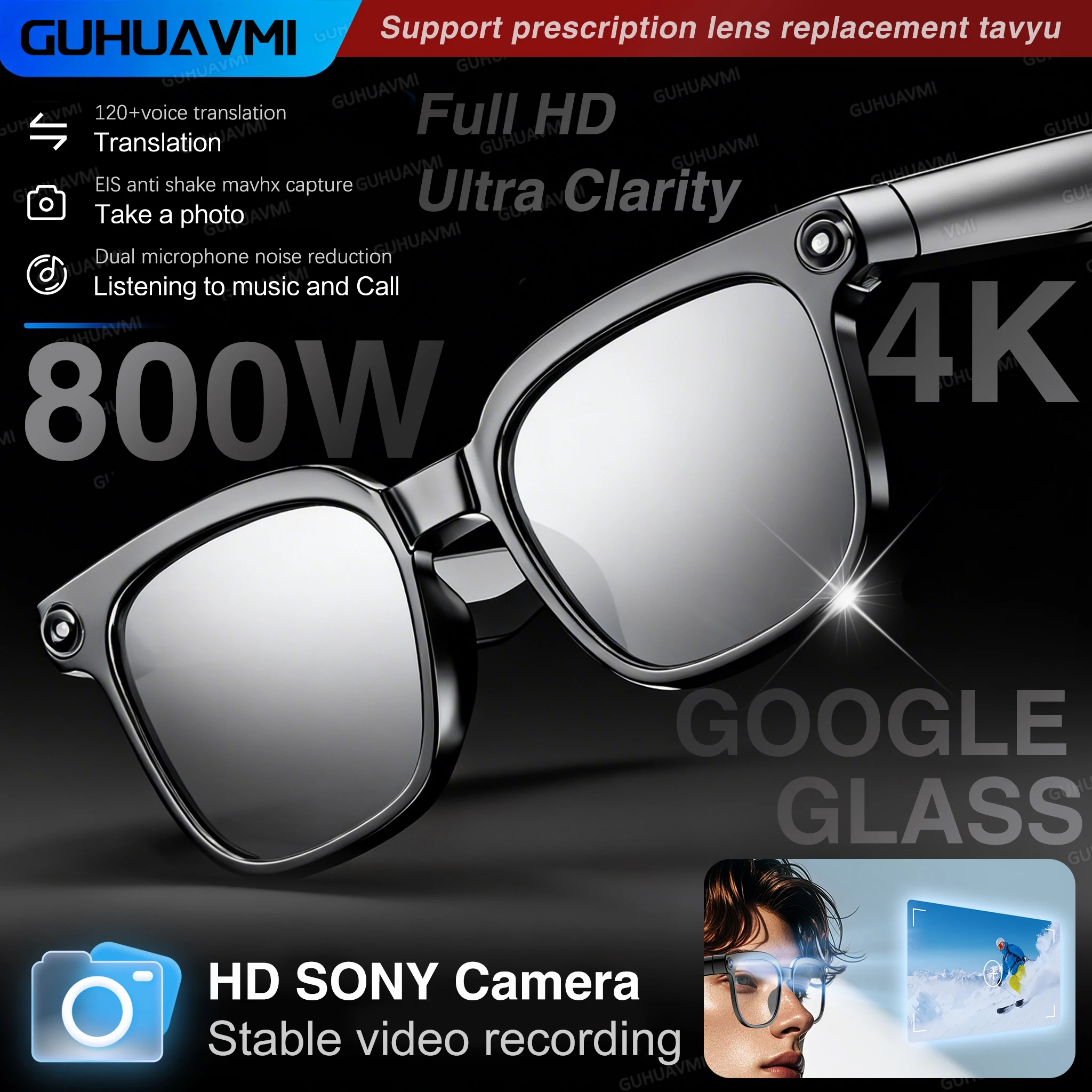 2026 New 800W Pixel Smart Glasses Translator Photo Video Recording Music Playback With Camera SmartGlasses Sunglasses Men Women
2026 New 800W Pixel Smart Glasses Translator Photo Video Recording Music Playback With Camera SmartGlasses Sunglasses Men Women