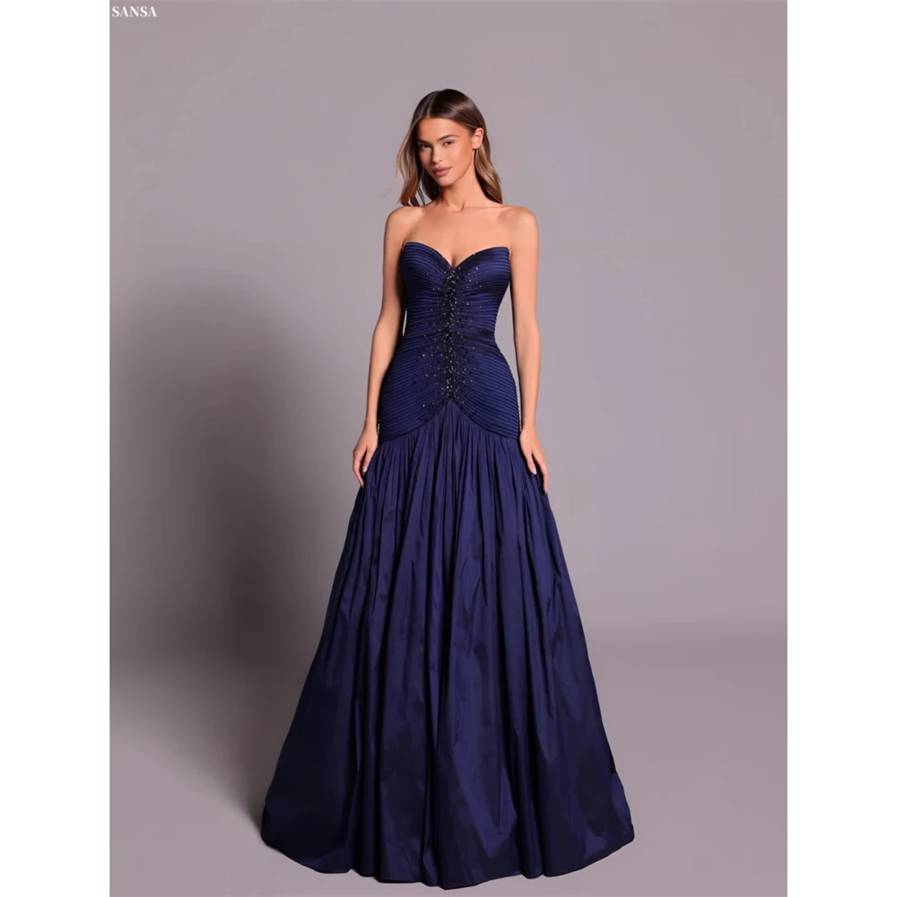 Вечернее платье Sansa 2026: индивидуальный пошив, темно-синее, А-силуэт, без рукавов, со стразами, плиссированное, в пол, для выпускного вечера
Вечернее платье Sansa 2026: индивидуальный пошив, темно-синее, А-силуэт, без рукавов, со стразами, плиссированное, в пол, для выпускного вечера