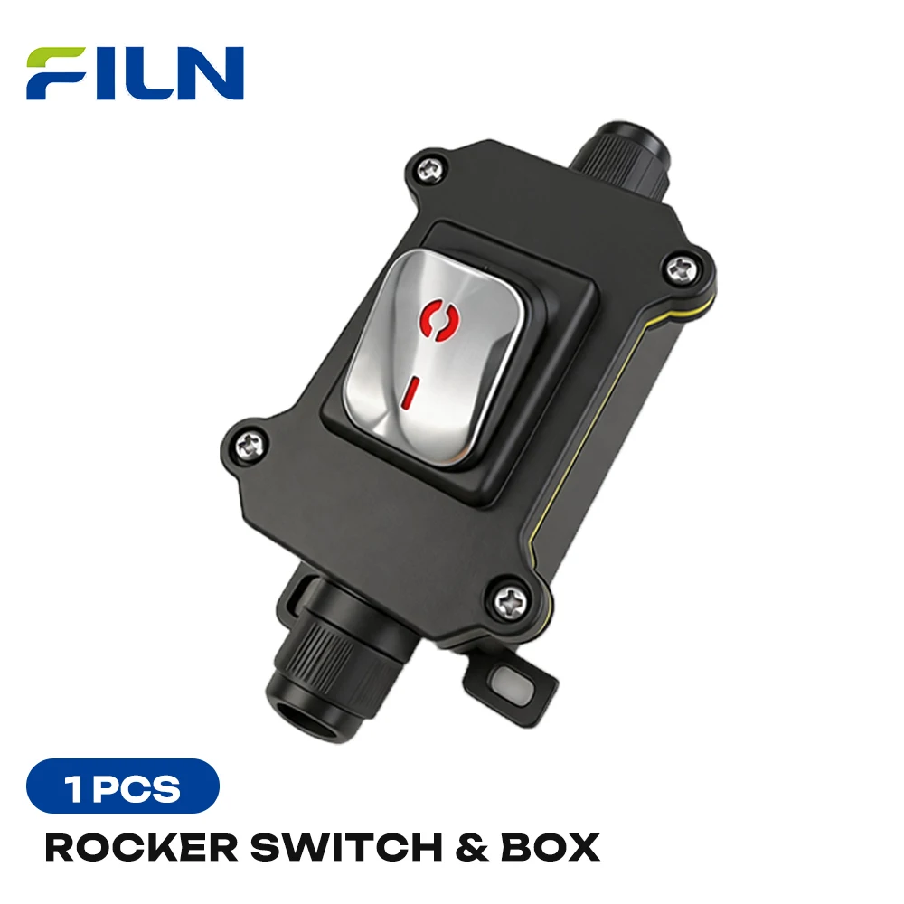 FILN Waterproof Stainless Steel Panel LED Rocker Switch Box 30A Flame Retardant Outdoor 12V-24V 110V-220V
FILN Waterproof Stainless Steel Panel LED Rocker Switch Box 30A Flame Retardant Outdoor 12V-24V 110V-220V