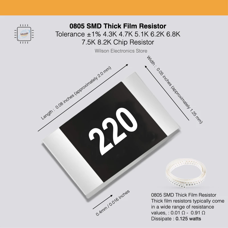 100 шт./лот 0805 SMD чип фиксированный резистор с допуском ± 1%, 4,3 К 4,7 К 5,1 К 6,2 К 6,8 К 7,5 К 8,2 К пленочный резистор
100 шт./лот 0805 SMD чип фиксированный резистор с допуском ± 1%, 4,3 К 4,7 К 5,1 К 6,2 К 6,8 К 7,5 К 8,2 К пленочный резистор