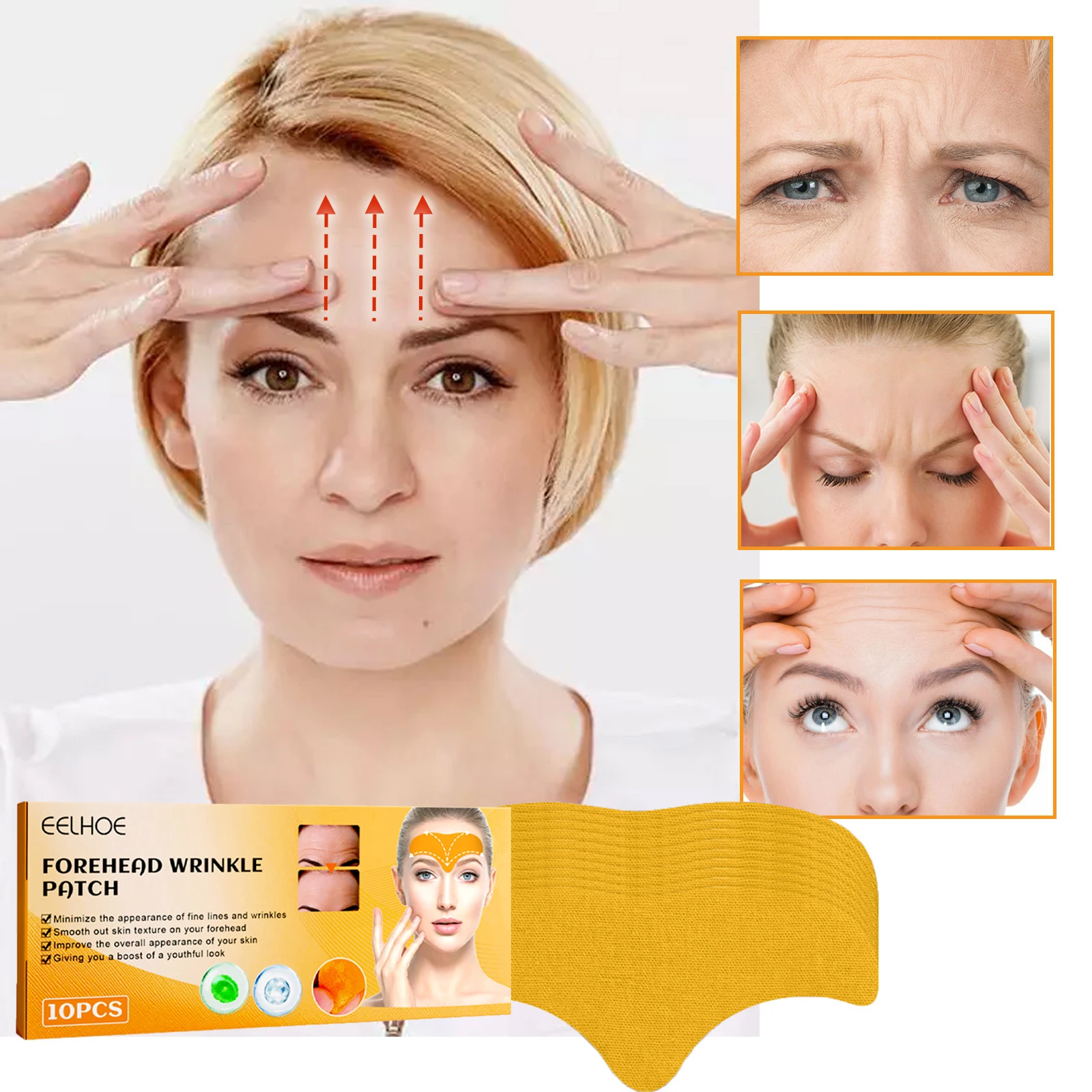 10pcs Eelhoe Orange Forehead Sticker Remove Forehead Fine Lines Wrinkles Gentle Lift Dilution Collagen Firm Facial Skin Mask
10pcs Eelhoe Orange Forehead Sticker Remove Forehead Fine Lines Wrinkles Gentle Lift Dilution Collagen Firm Facial Skin Mask