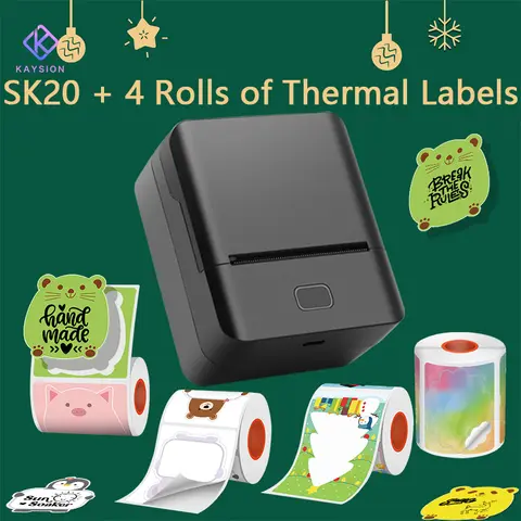 Mini imprimante d'étiquettes imprimante thermique sans encre imprimante Bluetooth de poche pour Halloween cadeau de noël pour Photo, mémo Impressora