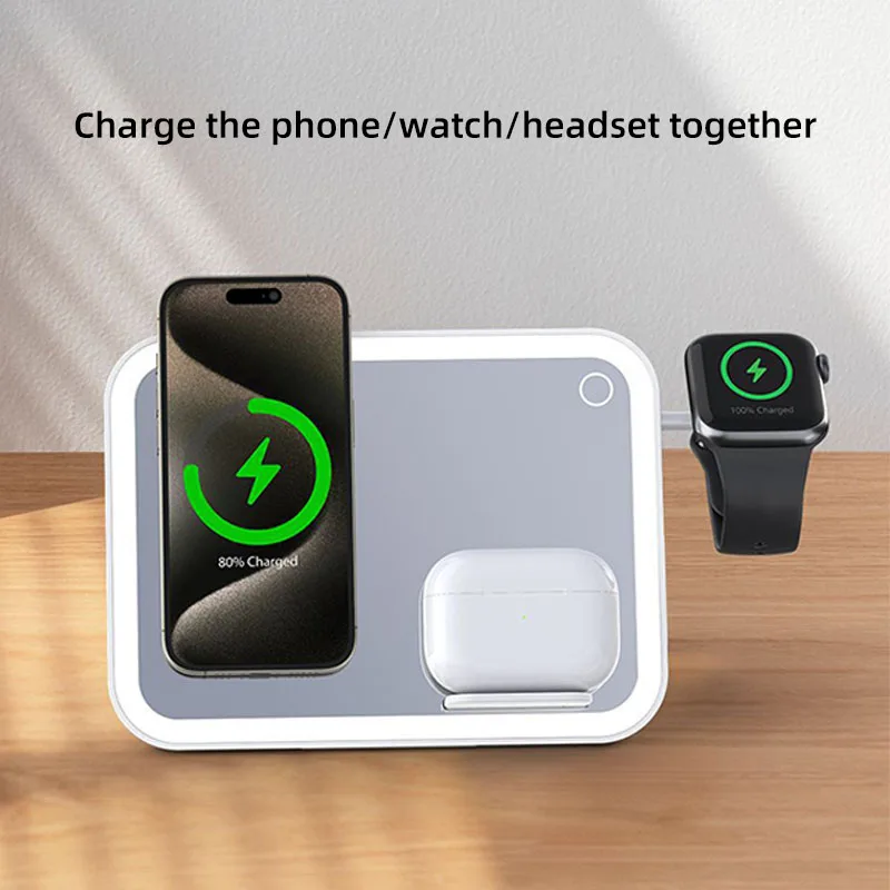 New creative LED makeup mirror RGB night light four-in-one table lamp charging dressing mirror three-in-one wireless charger
New creative LED makeup mirror RGB night light four-in-one table lamp charging dressing mirror three-in-one wireless charger