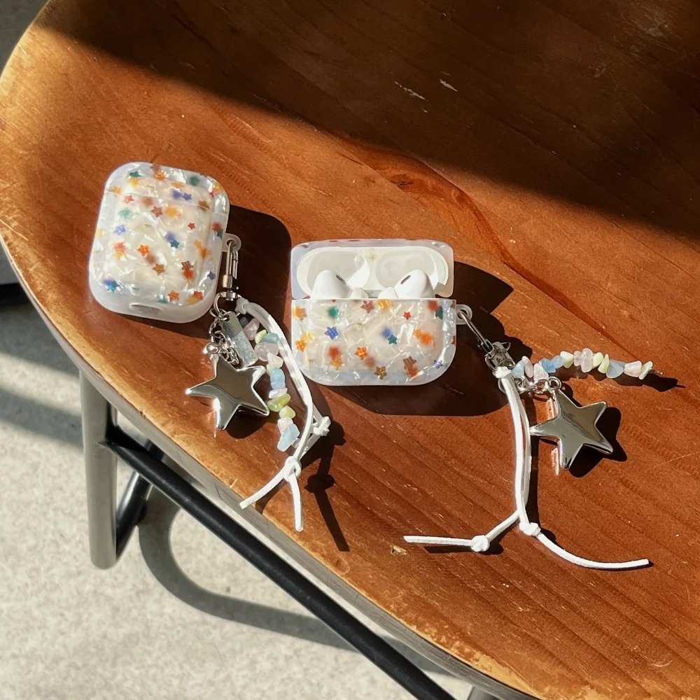 Shell pattern colorful star headphone protective case,suitable for AirPods 4/3/2 Pro/2/4, with pendant, cute new protective case
Shell pattern colorful star headphone protective case,suitable for AirPods 4/3/2 Pro/2/4, with pendant, cute new protective case