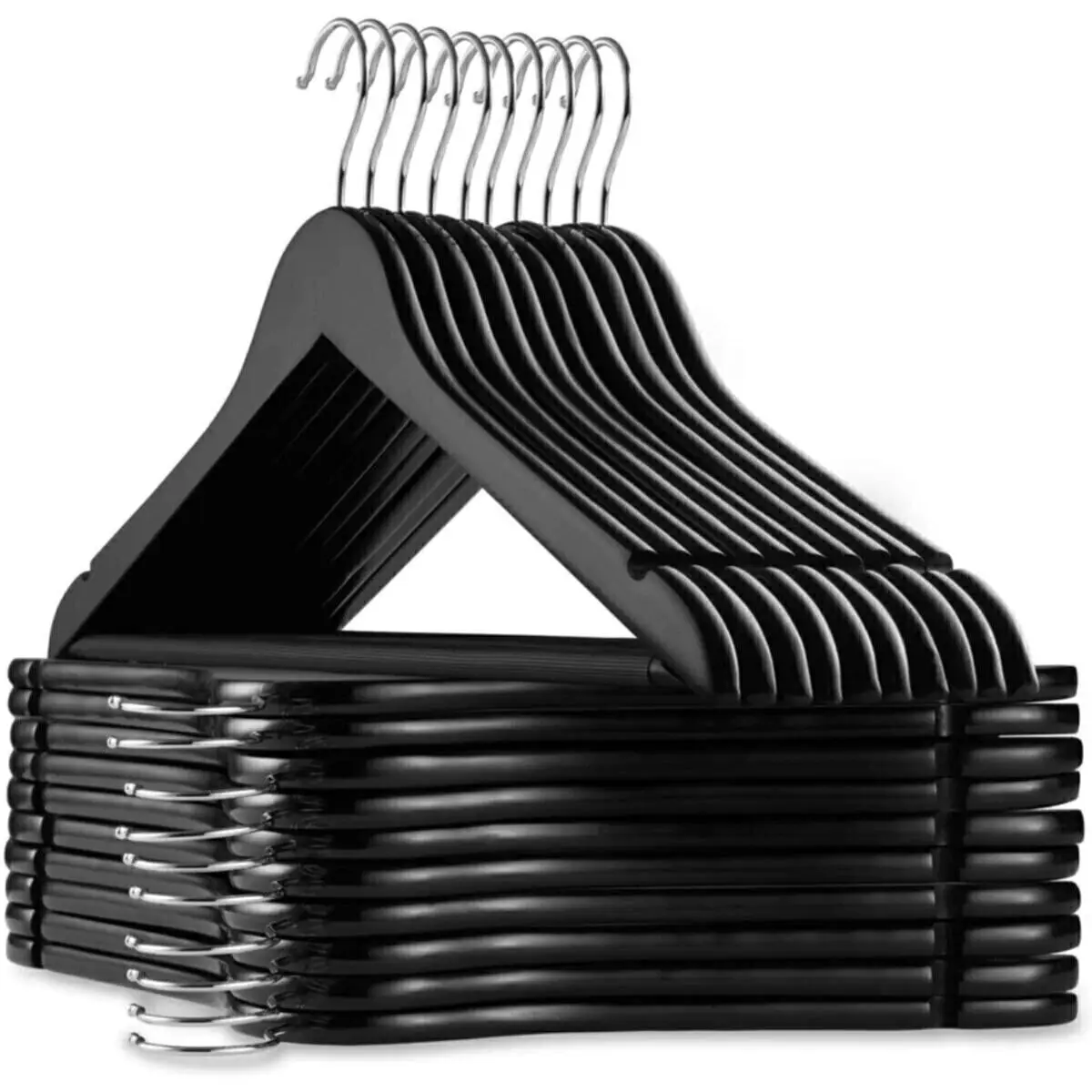 12 Pieces Plastic Black Hanger Clothes Coat Hanger Shirt Pants Clothes Hanger and Organizer
12 Pieces Plastic Black Hanger Clothes Coat Hanger Shirt Pants Clothes Hanger and Organizer