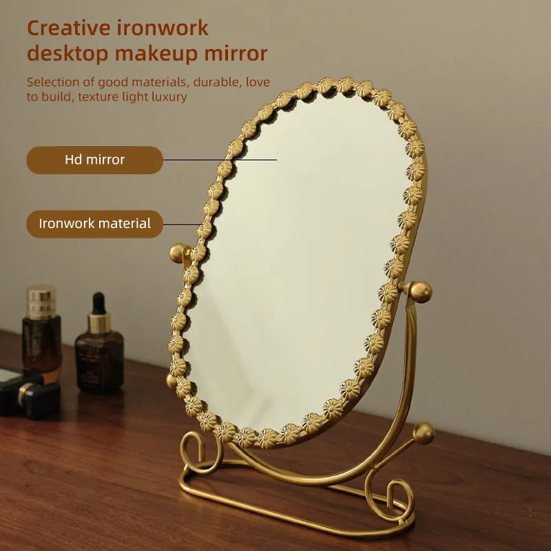 Metal vertical mirror bedroom dressing mirror punch-free installation fashionable and versatile desktop mirror makeup mirror
Metal vertical mirror bedroom dressing mirror punch-free installation fashionable and versatile desktop mirror makeup mirror