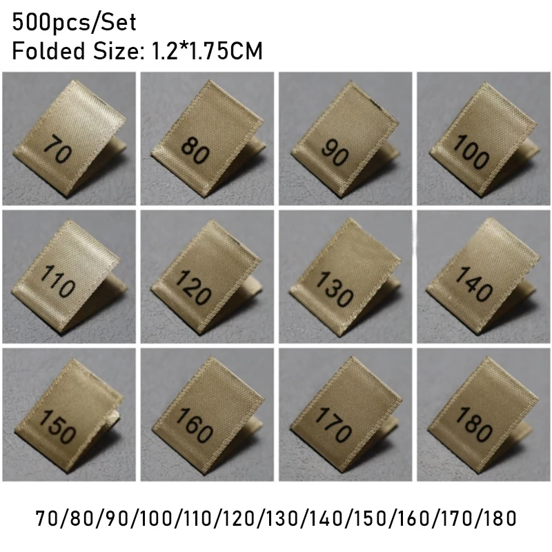 500Pcs Clothing Number Size Label Black Text Gold Background Garment Clothes T-Shirt Cloth Fabric Label Tag 3.5*1.2
500Pcs Clothing Number Size Label Black Text Gold Background Garment Clothes T-Shirt Cloth Fabric Label Tag 3.5*1.2