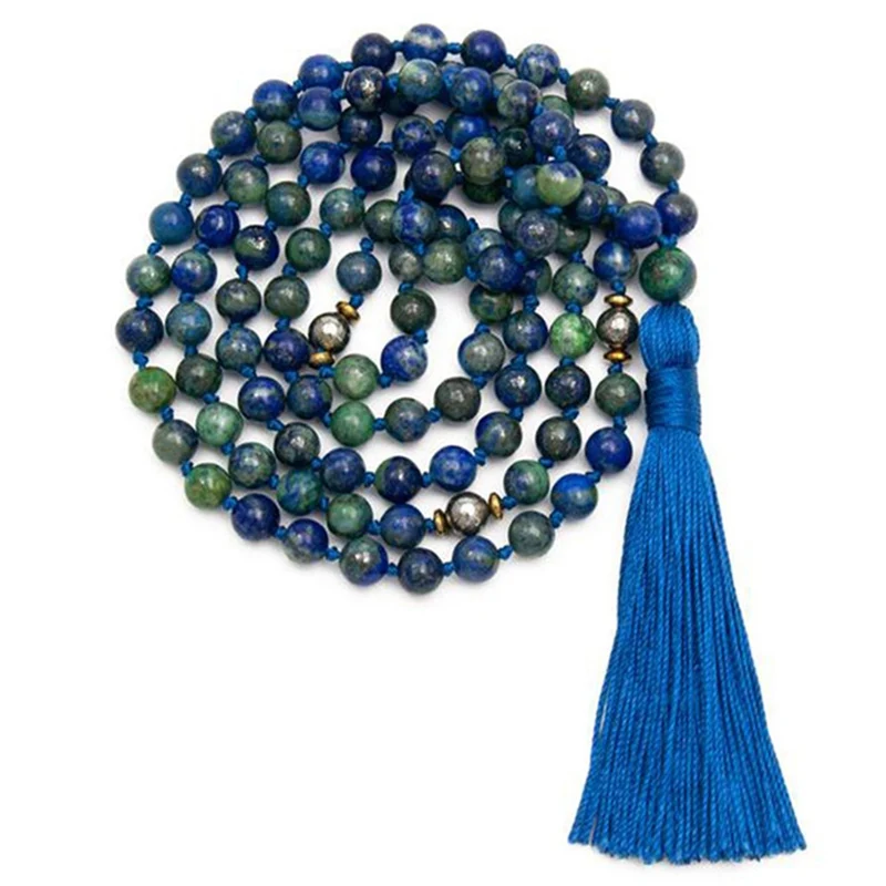 8mm Blue Azurite Gemstone 108 Beads manual mala Necklace Yoga Religious Retro Prayer Lucky Bless Men
8mm Blue Azurite Gemstone 108 Beads manual mala Necklace Yoga Religious Retro Prayer Lucky Bless Men