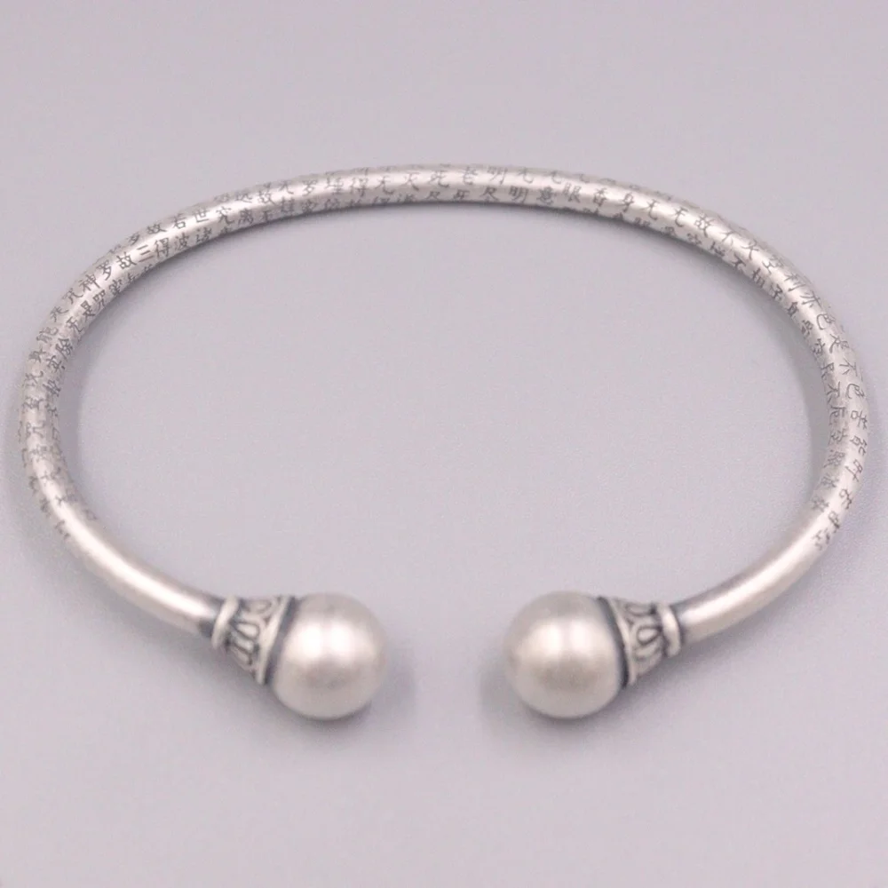 Authentic 999 Fine Silver 10mm Ball End with 3.5mm Band Heart Sutra Cuff Bangle 2.5Inch Inner Diameter Handmade
Authentic 999 Fine Silver 10mm Ball End with 3.5mm Band Heart Sutra Cuff Bangle 2.5Inch Inner Diameter Handmade