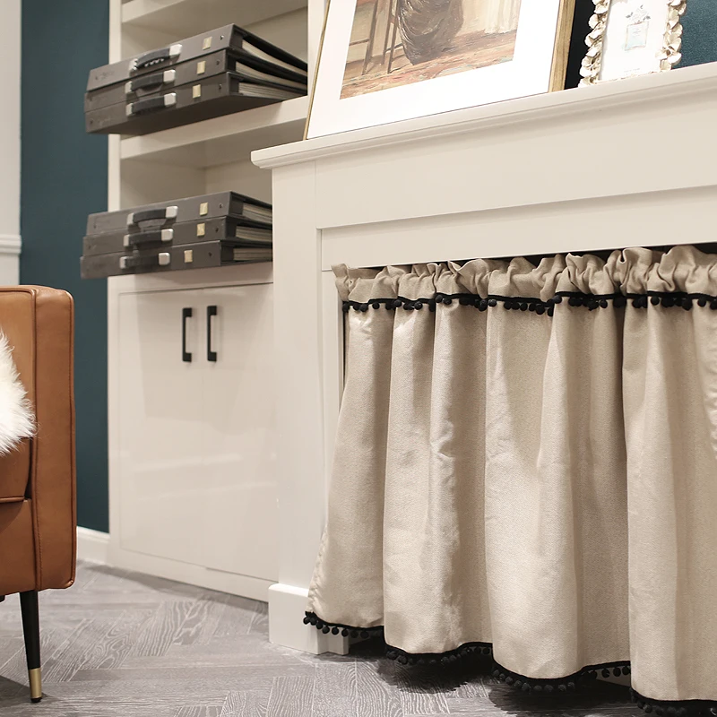 Beige blackout shading curtain American Country Style door curtain free perforation half curtain
Beige blackout shading curtain American Country Style door curtain free perforation half curtain