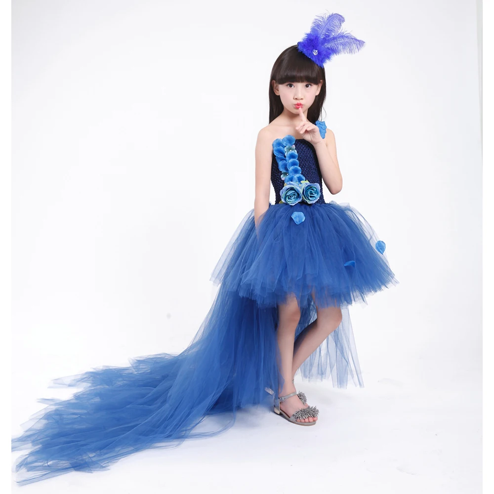 Vintage Children Birthday Flower Tutu Dresses with Train Tulle Navy Blue Flower Toddler Baby Girls Party Clothes for Wedding
Vintage Children Birthday Flower Tutu Dresses with Train Tulle Navy Blue Flower Toddler Baby Girls Party Clothes for Wedding