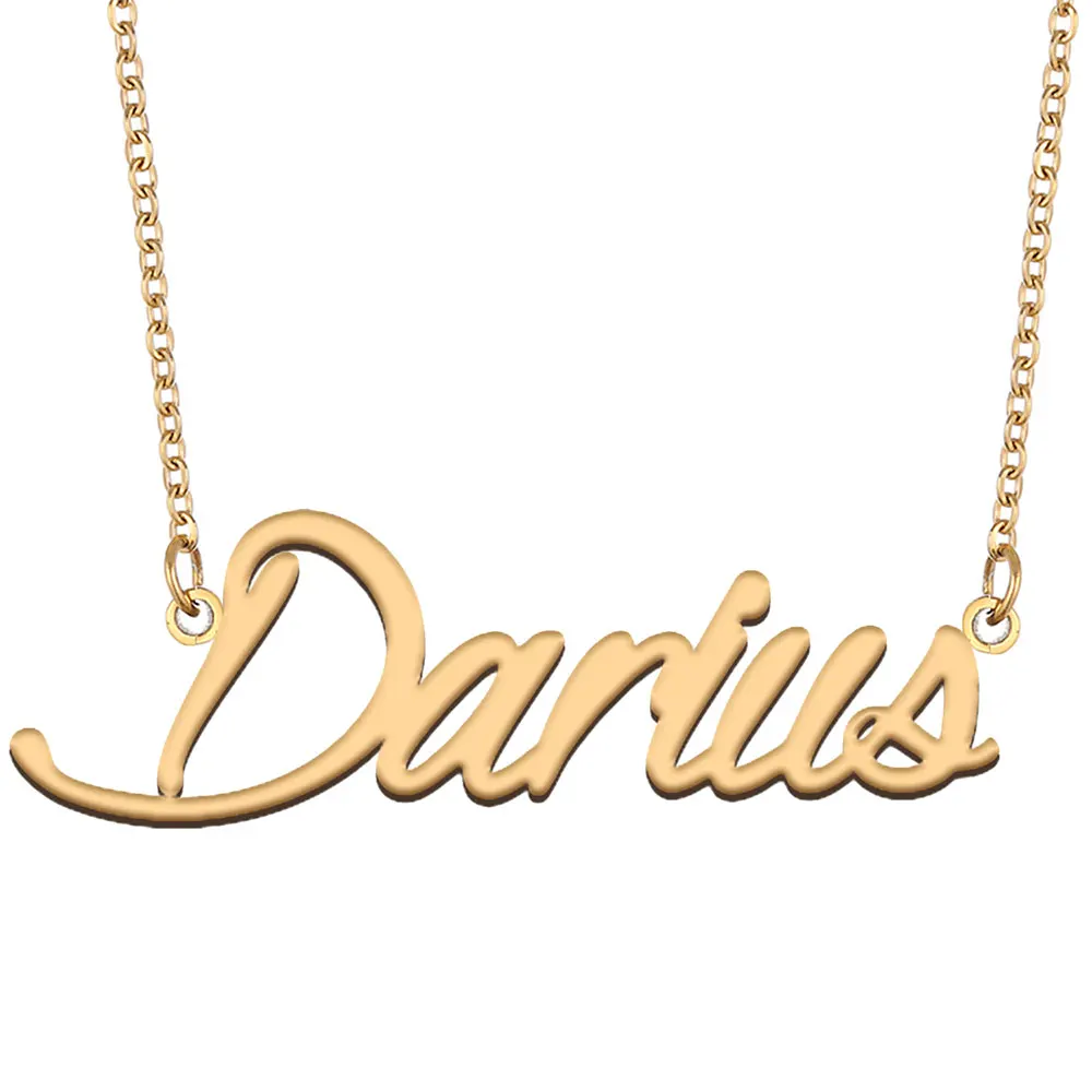 Darius Name Necklace for Women Personalized Stainless Steel Jewelry Gold color Nameplate Pendant Femme Mothers Girlfriend Gift
Darius Name Necklace for Women Personalized Stainless Steel Jewelry Gold color Nameplate Pendant Femme Mothers Girlfriend Gift