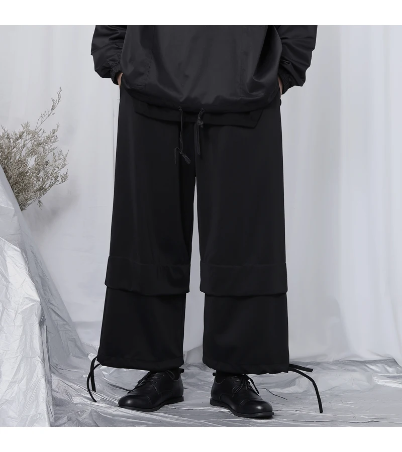 Casual Pants Men's Cropped Pants Large Loose Casual Black Stitched Drawstring Drawstring Pants Loose Straight Leg Pants Men's
Casual Pants Men's Cropped Pants Large Loose Casual Black Stitched Drawstring Drawstring Pants Loose Straight Leg Pants Men's