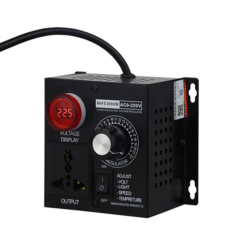 AC 0V-220V 4000W High Power Electronics Voltage Regulator Machinery Electric Variable Dimmers Motor Speed Controller Thermostat
AC 0V-220V 4000W High Power Electronics Voltage Regulator Machinery Electric Variable Dimmers Motor Speed Controller Thermostat