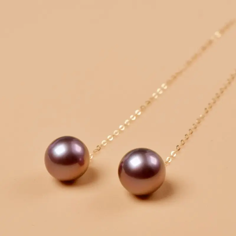 XF800 Pure18K Gold Earrings Long Natural Freshwater pearl Purple 5.5-8.5MM AU750 Brand Jewelry Women's Gift Party
XF800 Pure18K Gold Earrings Long Natural Freshwater pearl Purple 5.5-8.5MM AU750 Brand Jewelry Women's Gift Party
