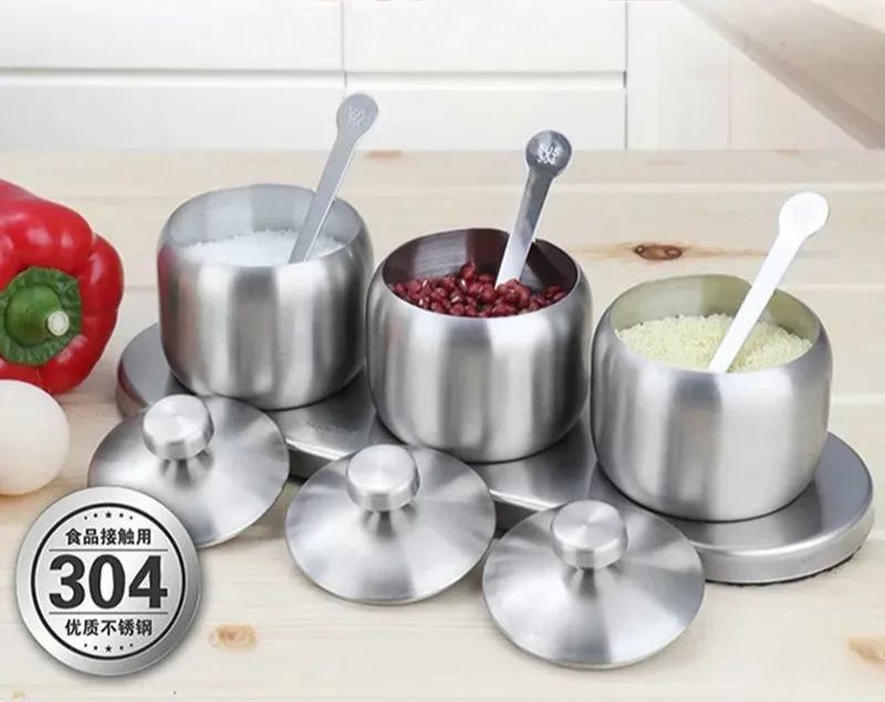 304 stainless steel condiment jar set kitchen condiment jar creative condiment jar with spoon kitchen condiment jar
304 stainless steel condiment jar set kitchen condiment jar creative condiment jar with spoon kitchen condiment jar