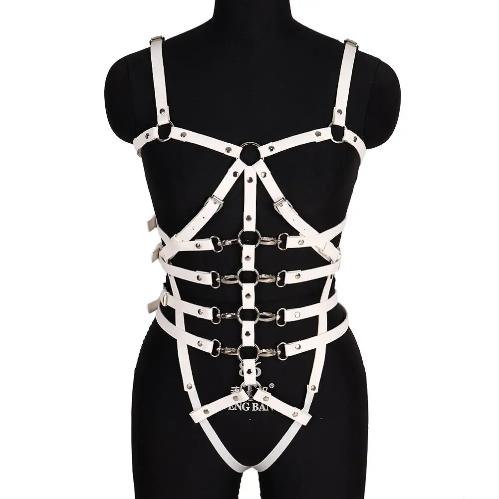 White Leather Full Body Harness Bra Cage Waist Top Pole Party Dance Rave Strap Bondage Garter Belt Adjust Sexy Lingerie Punk
White Leather Full Body Harness Bra Cage Waist Top Pole Party Dance Rave Strap Bondage Garter Belt Adjust Sexy Lingerie Punk