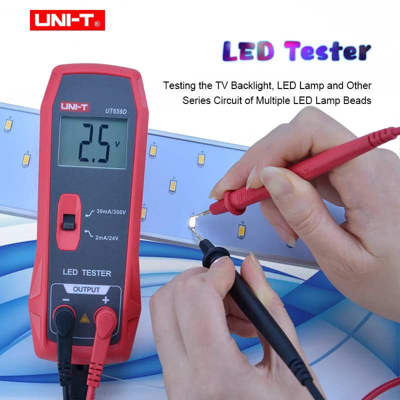 UNI-T UT659A/659D Светодиодный тестер 0-300 В Дисплей Интеллектуальная регулировка напряжения Ток Приборы для измерения непрерывности
UNI-T UT659A/659D Светодиодный тестер 0-300 В Дисплей Интеллектуальная регулировка напряжения Ток Приборы для измерения непрерывности