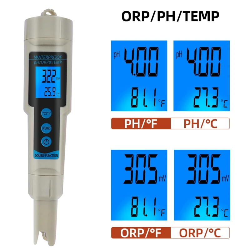 3 в 1 Цифровой ОВП pH TEMP Meter портативный водонепроницаемый монитор качества воды детектор для бассейнов питьевой воды аквариум подсветка
3 в 1 Цифровой ОВП pH TEMP Meter портативный водонепроницаемый монитор качества воды детектор для бассейнов питьевой воды аквариум подсветка