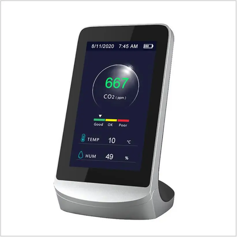 CO2 Meter Detector Multi-Function Carbon Dioxide Rechargeable Air Quality Analyzer CO2 Monitor Temperature and Humidity Sensor
CO2 Meter Detector Multi-Function Carbon Dioxide Rechargeable Air Quality Analyzer CO2 Monitor Temperature and Humidity Sensor