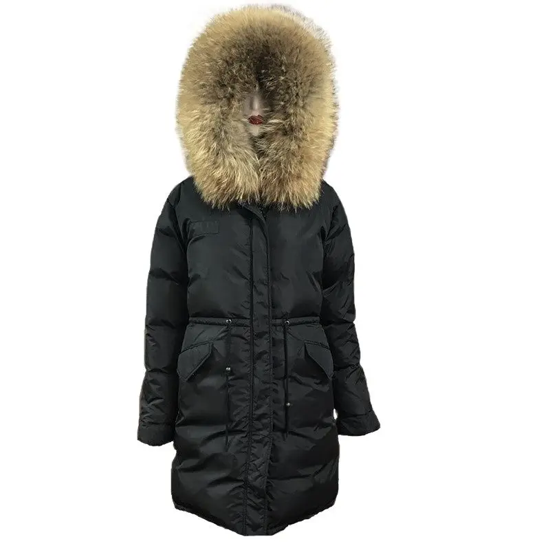 Higt Street Zipper Women Winter Down Coat With Natural Color Raccoon Fur Collar Coat Long Black Style Have Pocket
Higt Street Zipper Women Winter Down Coat With Natural Color Raccoon Fur Collar Coat Long Black Style Have Pocket