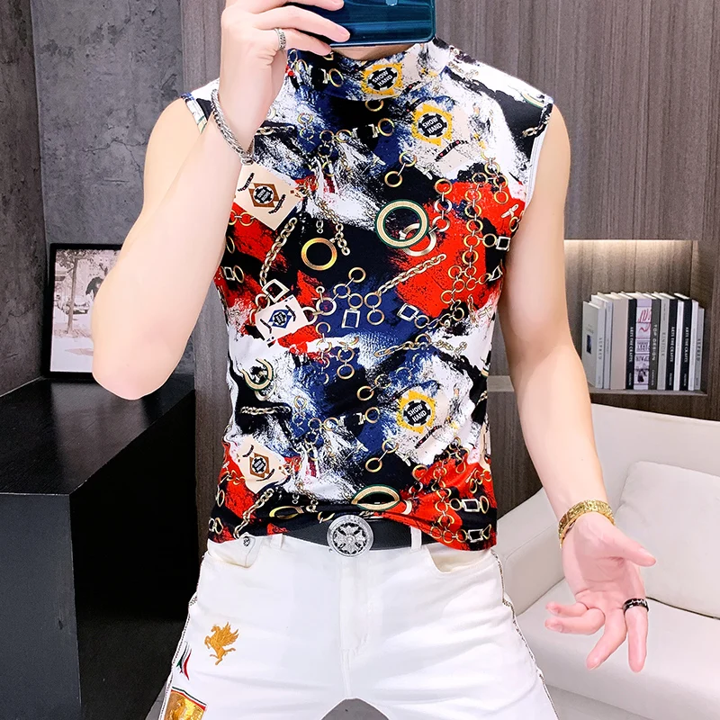 Gold Luxury Turtleneck Vest For Mens Sleeveless T Shirts With Floral Printed Tee Velvet Stylish Designer Clothes Men Winter Top
Gold Luxury Turtleneck Vest For Mens Sleeveless T Shirts With Floral Printed Tee Velvet Stylish Designer Clothes Men Winter Top