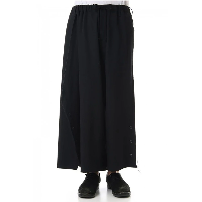 Men's casual pants wide leg pants skirt pants irregular asymmetric button fashion male youth fashion urban fashion black departm
Men's casual pants wide leg pants skirt pants irregular asymmetric button fashion male youth fashion urban fashion black departm
