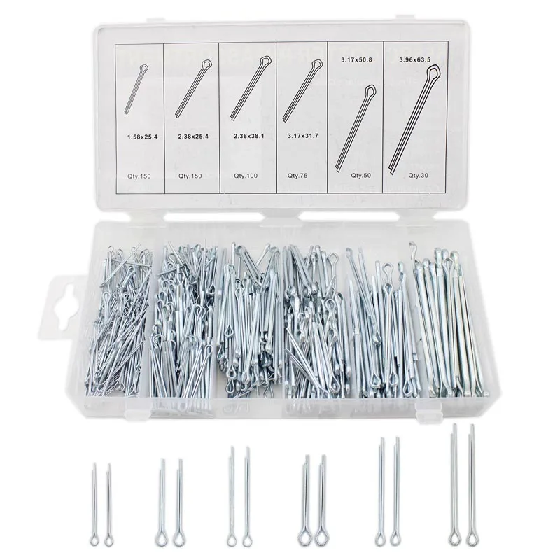 555 PCS Cotter Pins, Carbon Steel Zinc Plated Hair Pin Hitch Pin Clip Key Fastner Fitting Split Pin Kit for Small Engine Repair
555 PCS Cotter Pins, Carbon Steel Zinc Plated Hair Pin Hitch Pin Clip Key Fastner Fitting Split Pin Kit for Small Engine Repair