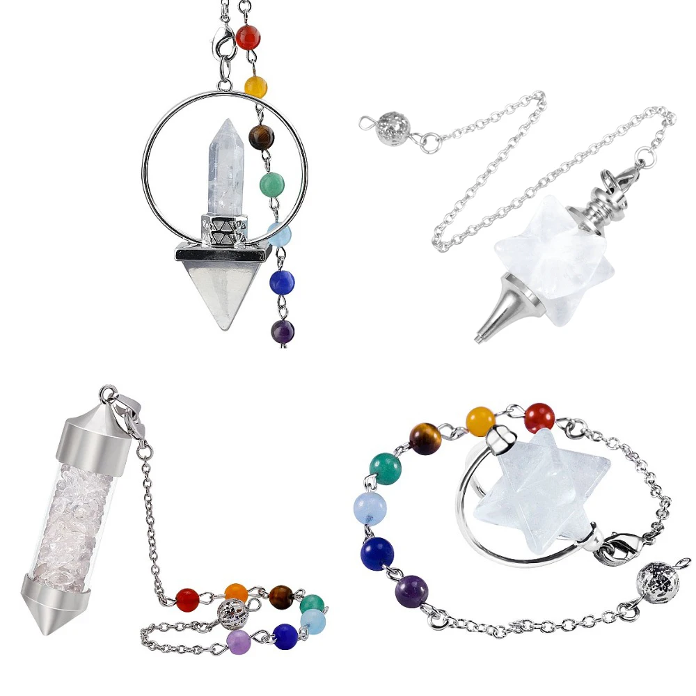 SUNYIK Natural Rock Quartz Crystal Gem Stone Pendulum Reiki Healing Chakra Point Dowsing With Chain
SUNYIK Natural Rock Quartz Crystal Gem Stone Pendulum Reiki Healing Chakra Point Dowsing With Chain