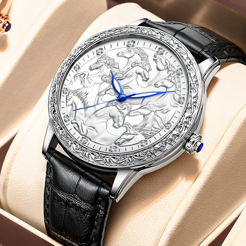 KIMSDUN new Wristwatch carving luxury waterproof fashion luminous men Quartz Watch Leather band business man Watch Reloj Hombre
KIMSDUN new Wristwatch carving luxury waterproof fashion luminous men Quartz Watch Leather band business man Watch Reloj Hombre