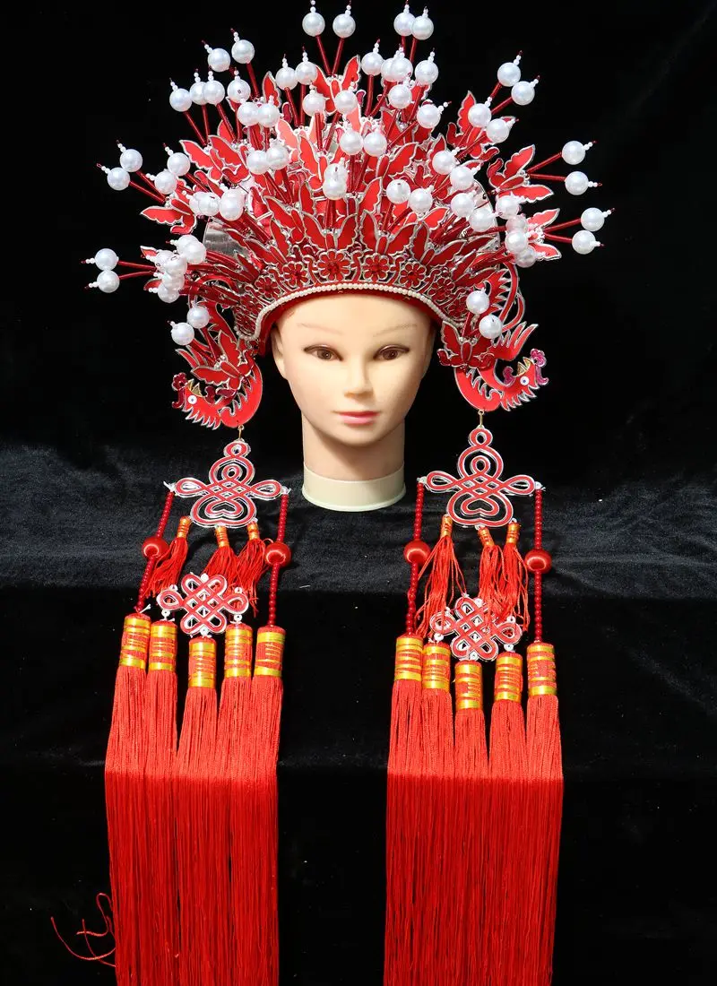 Peking Opera Headdress Hat Props Mascot Costume Performance Stage bride Crown Queen Carnival Chinese Wedding Tiara
Peking Opera Headdress Hat Props Mascot Costume Performance Stage bride Crown Queen Carnival Chinese Wedding Tiara