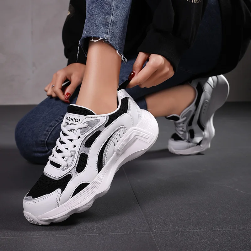 2021 Women's Lace-up Color Matching Sneakers Fashion Women's Shoes Comfortable Breathable Casual Shoes Women Mesh Platform Shoes
2021 Women's Lace-up Color Matching Sneakers Fashion Women's Shoes Comfortable Breathable Casual Shoes Women Mesh Platform Shoes