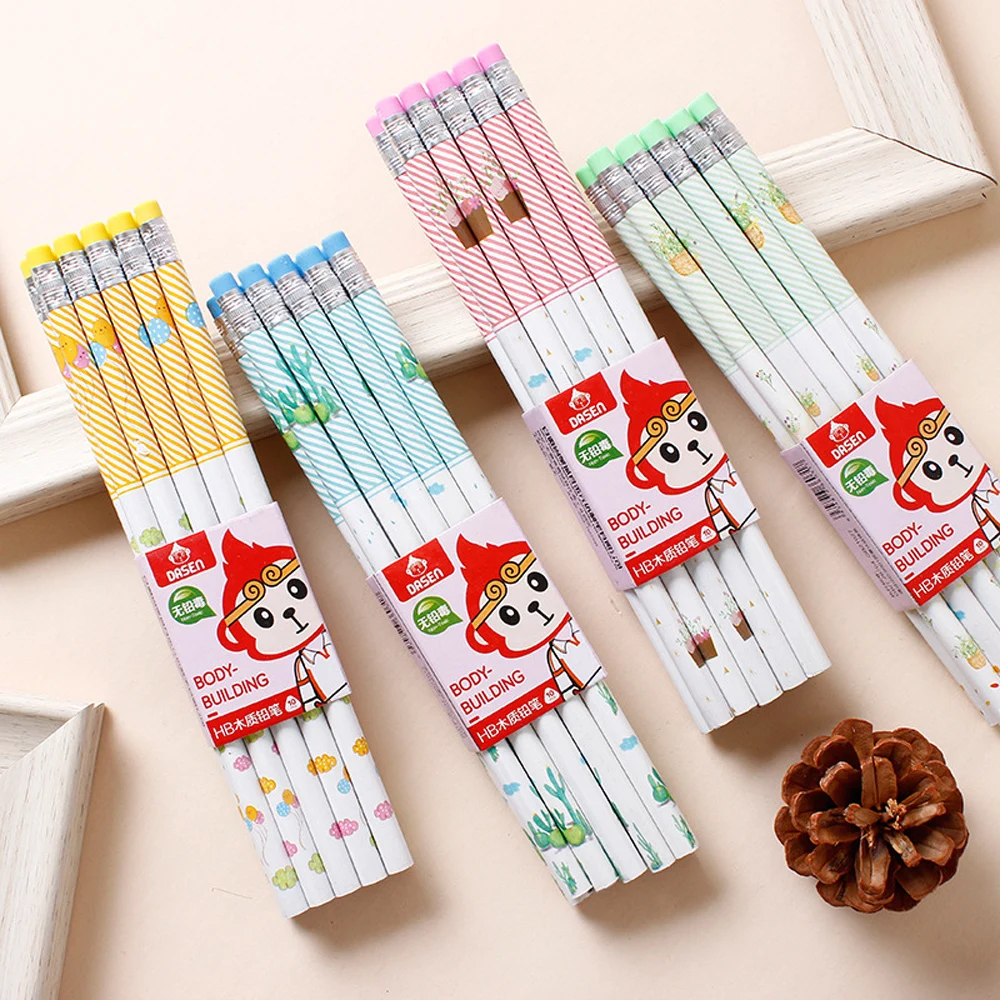 100Pcs/lot Cartoon Pencils Student Writing Drawing Sketch Pen Set Wooden HB with Rubber Pencil Stationery School Supplies
100Pcs/lot Cartoon Pencils Student Writing Drawing Sketch Pen Set Wooden HB with Rubber Pencil Stationery School Supplies