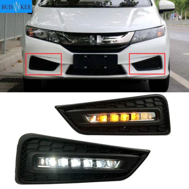 2PCS 12V DRL For Honda City 2015 2016 2017 With Yellow Color Turning Signal Lamp Day Light LED Daytime Running Light
2PCS 12V DRL For Honda City 2015 2016 2017 With Yellow Color Turning Signal Lamp Day Light LED Daytime Running Light