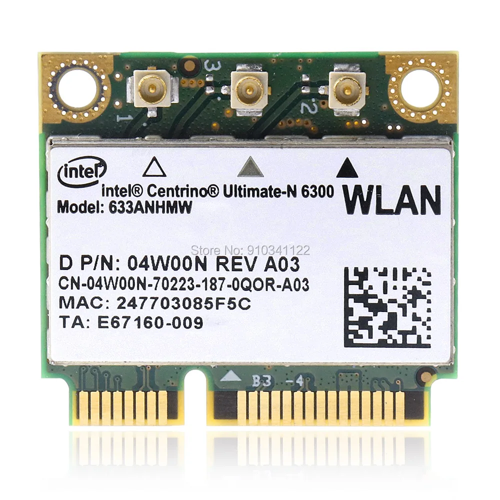6300 Mini PCI-E wireless 450 Mbps 633ANHMW WiFi Adapter WLAN Card For Intel 6300ABGN DELL E6520 E6510 E6420 1427 1545 E4200
6300 Mini PCI-E wireless 450 Mbps 633ANHMW WiFi Adapter WLAN Card For Intel 6300ABGN DELL E6520 E6510 E6420 1427 1545 E4200