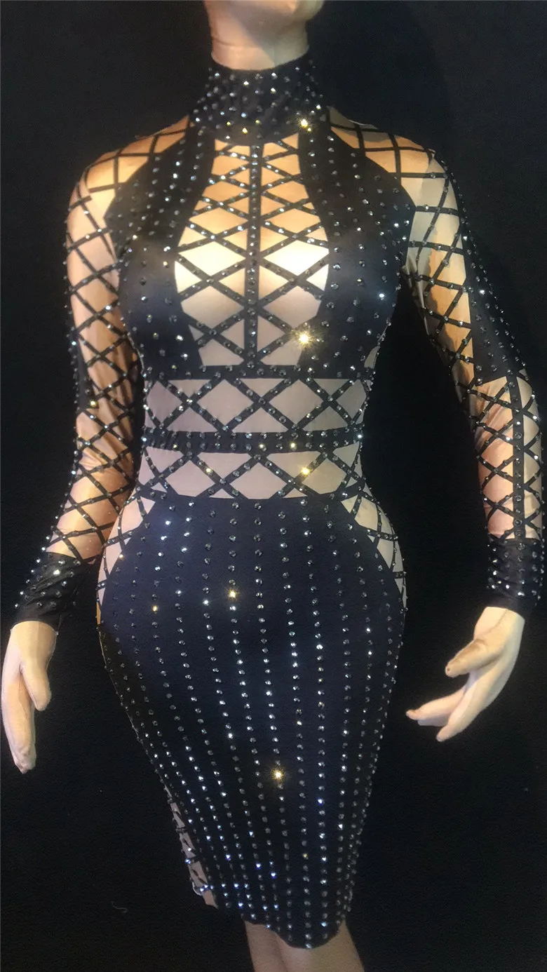 Female singer host model dj party black net printing stretch dress stage adult costume Party dress
Female singer host model dj party black net printing stretch dress stage adult costume Party dress