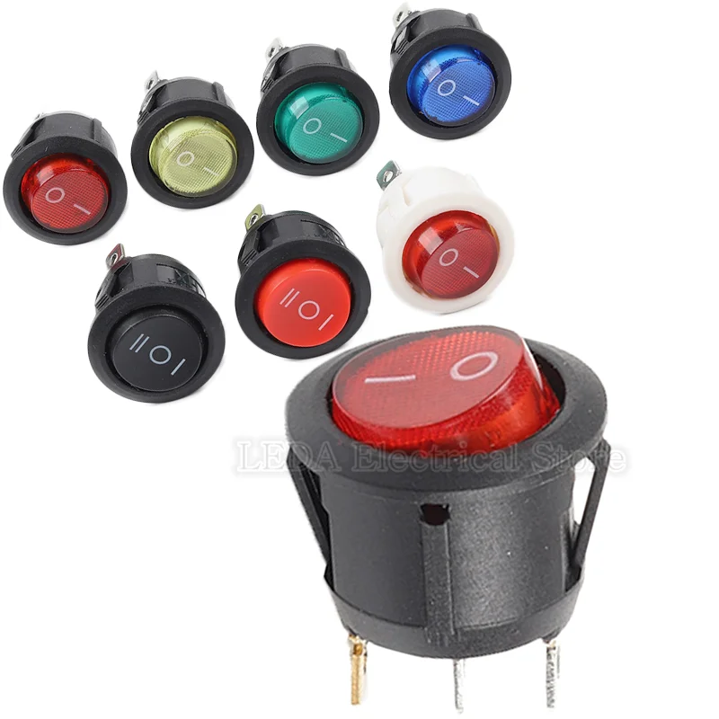 5Pcs KCD1-105 19mm Diameter Small Round Boat Rocker Switches Black White Red Yellow Mini Round 2Pin 3Pin ON-OFF-ON Rocker Switch
5Pcs KCD1-105 19mm Diameter Small Round Boat Rocker Switches Black White Red Yellow Mini Round 2Pin 3Pin ON-OFF-ON Rocker Switch