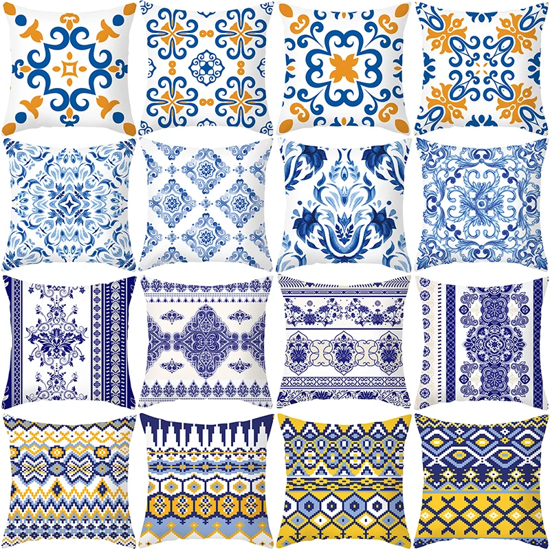 Ethnic Style Sofa Pillowcase Custom Blue Printed Peach Skin Pillowcase Office Cushion Home
Ethnic Style Sofa Pillowcase Custom Blue Printed Peach Skin Pillowcase Office Cushion Home