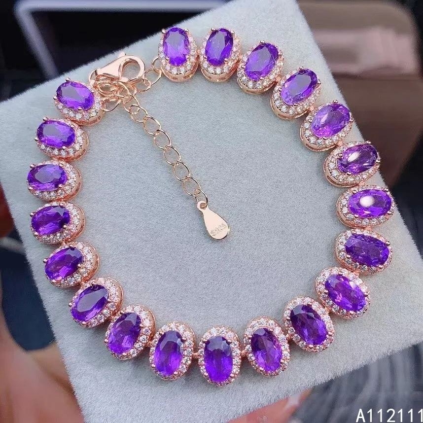 Fine Jewelry 925 Sterling Silver Inset With Natural Gemstone Women's Luxury Fashion Oval Amethyst Hand Bracelet Support Detectio
Fine Jewelry 925 Sterling Silver Inset With Natural Gemstone Women's Luxury Fashion Oval Amethyst Hand Bracelet Support Detectio