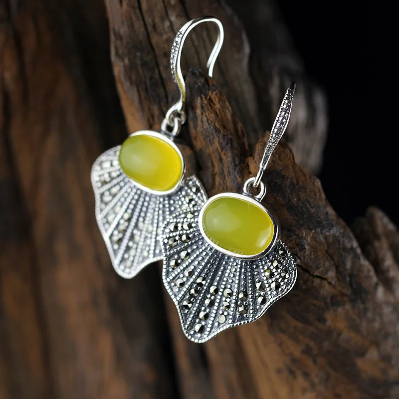 Экзотические серьги Uglyless Fan Leaf для женщин, винтажные серьги Brincos из марказита, настоящие серьги из стерлингового серебра 925, ювелирные изделия из халцедона в стиле ретро
Экзотические серьги Uglyless Fan Leaf для женщин, винтажные серьги Brincos из марказита, настоящие серьги из стерлингового серебра 925, ювелирные изделия из халцедона в стиле ретро