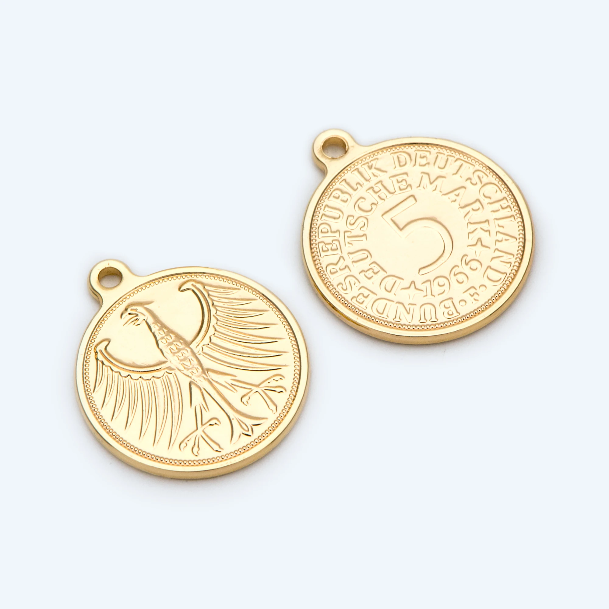 10pcs Gold German Empire Coin Charm 18mm, Round Coin Disk Pendants, Jewelry Supplies (GB-1746)
10pcs Gold German Empire Coin Charm 18mm, Round Coin Disk Pendants, Jewelry Supplies (GB-1746)