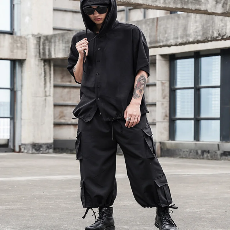 Original design hair stylist tide brand dark overalls multi-pocket straight wide leg trousers drawstring men's casual pants
Original design hair stylist tide brand dark overalls multi-pocket straight wide leg trousers drawstring men's casual pants